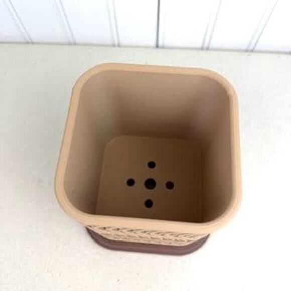 The Glowtide Planter, Indoor Flower Pot, Tabletop Planter. Woven Design - Picture 4 of 9